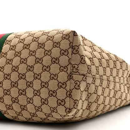 Gucci GG Monogram Web Large Giglio Tote Beige Brown 11 of 14