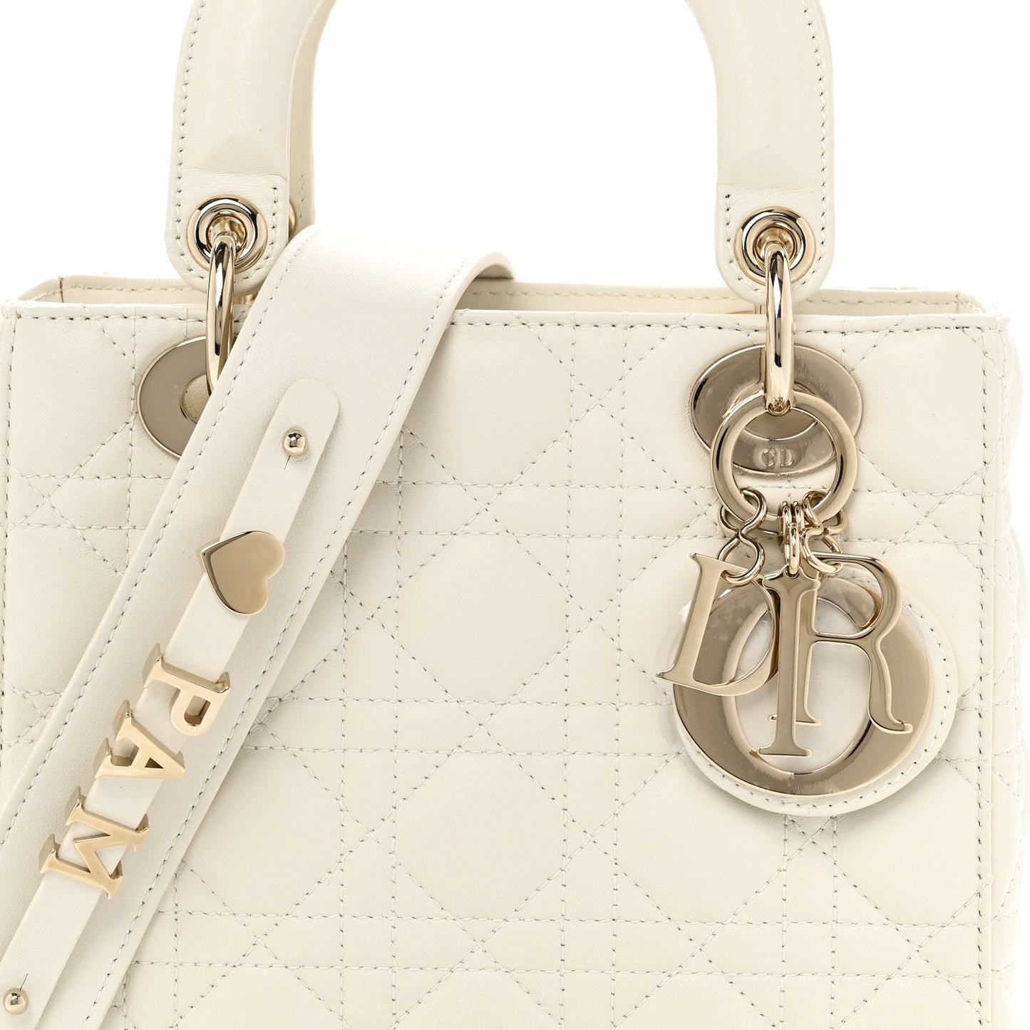 Lambskin Cannage Small My ABCDior Lady Dior White