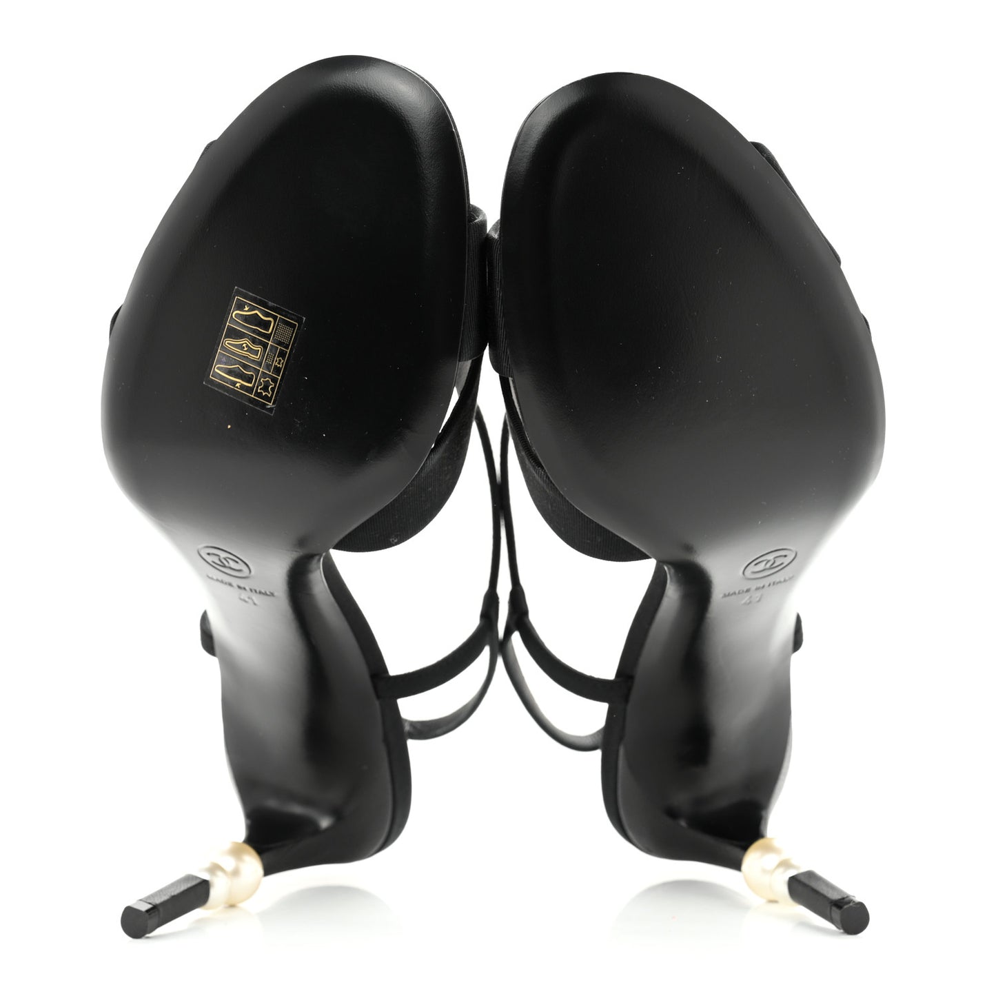 Grosgrain Pearl Sandals 41 Black