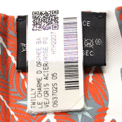 Hermes Silk Le Charme D Orphee Twilly Gris Acier Rose Poudre 4 of 4