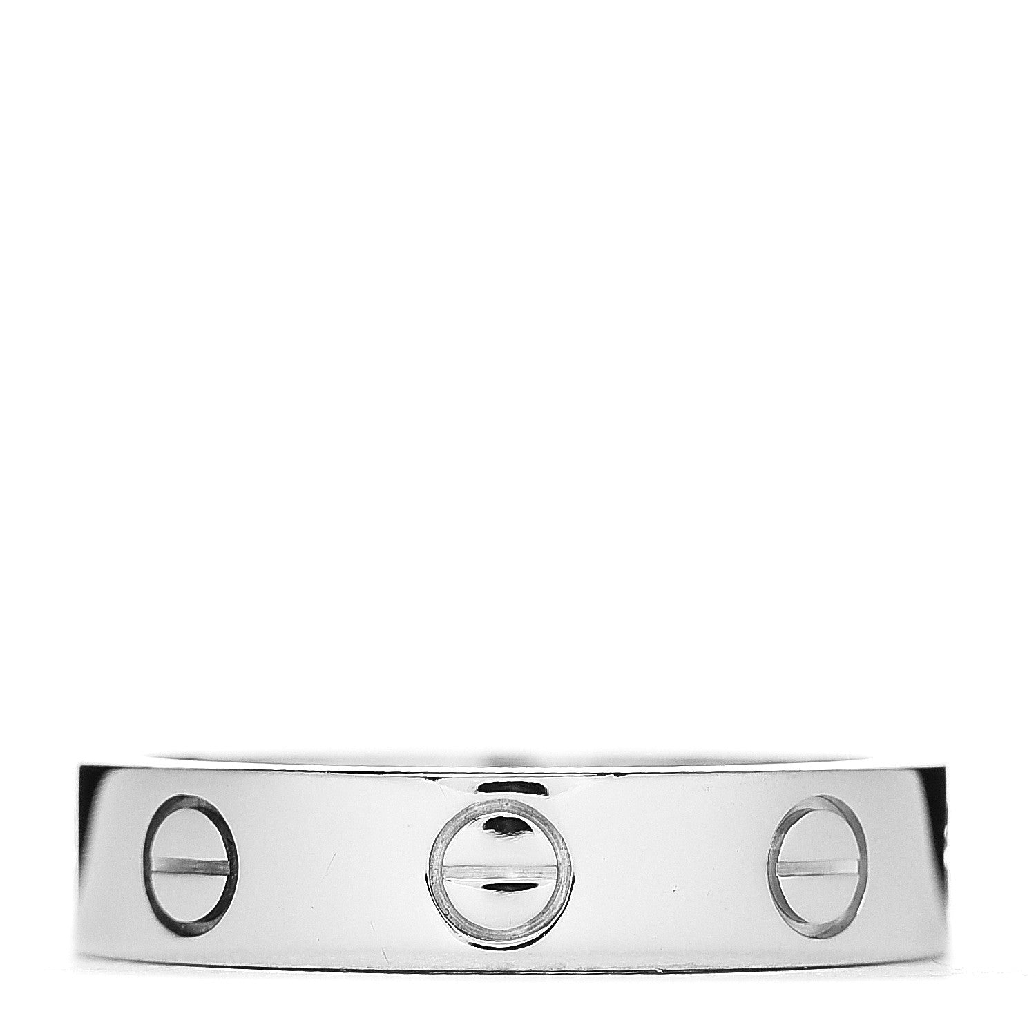 Cartier 18K White Gold Diamond 4mm LOVE Wedding Band Ring 48 4.5 2 of 4