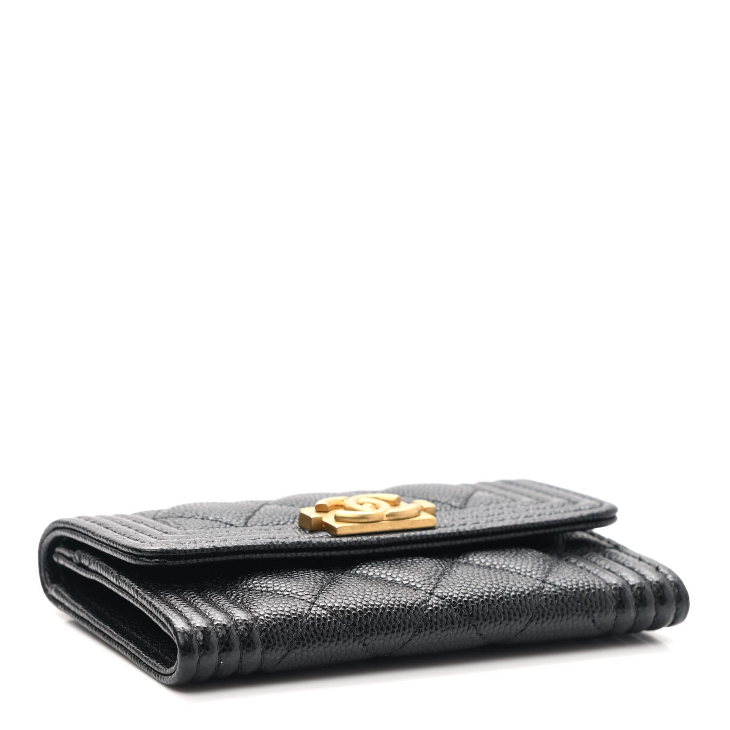 Chanel Caviar Quilted Boy Flap Card Holder Black 5 of 9