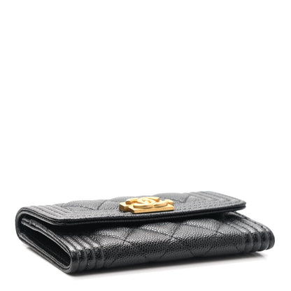 Chanel Caviar Quilted Boy Flap Card Holder Black 5 of 9