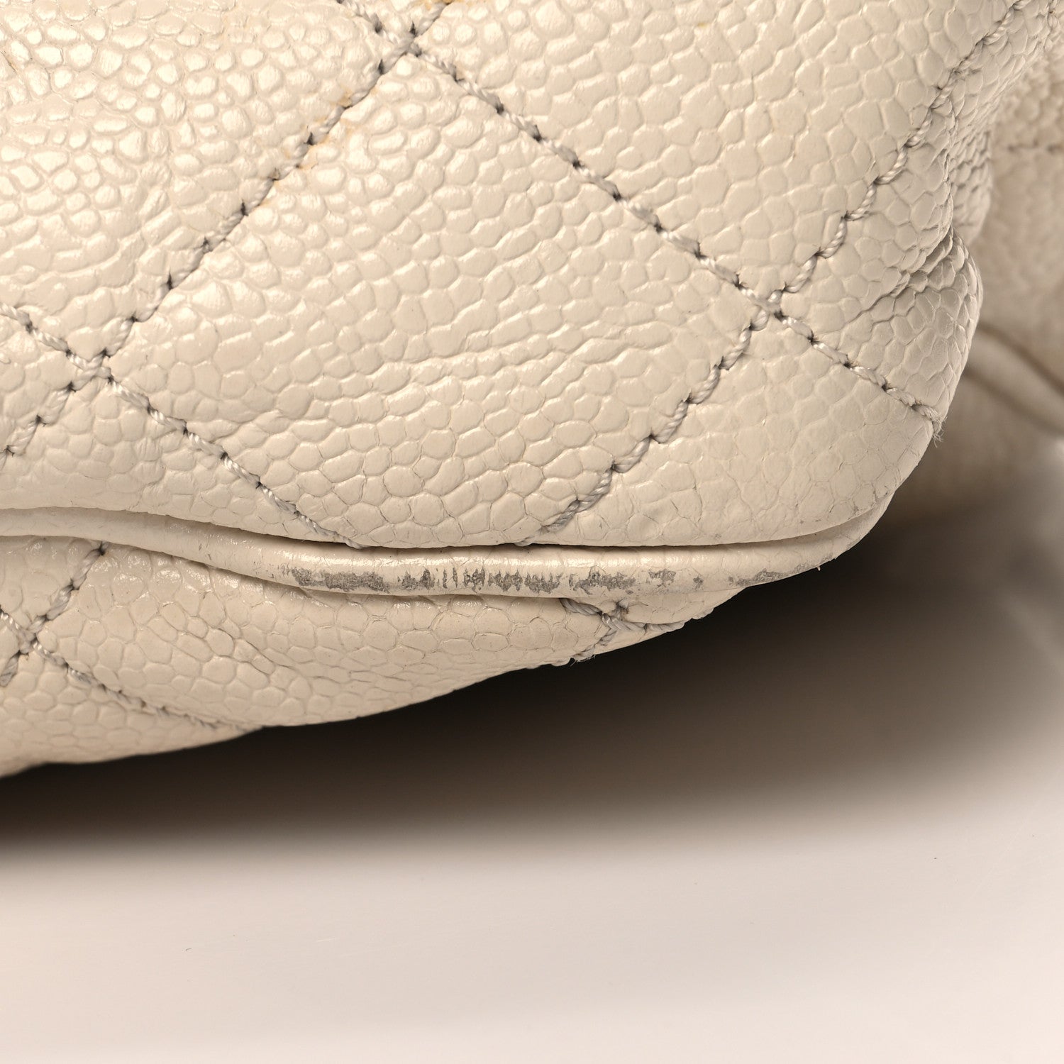 Chanel Crumpled Grained Calfskin Quilted Large Shiva Flap Dark White 15 of 19