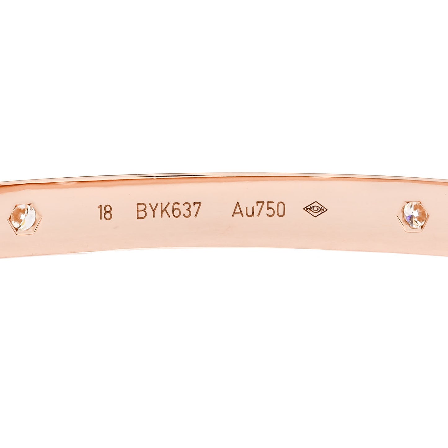 18K Pink Gold 4 Diamond LOVE Bracelet 18