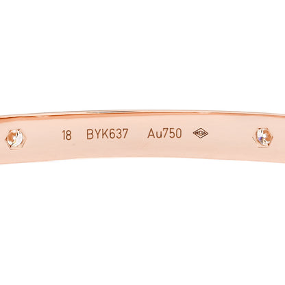 Cartier 18K Pink Gold 4 Diamond LOVE Bracelet 18 4 of 6