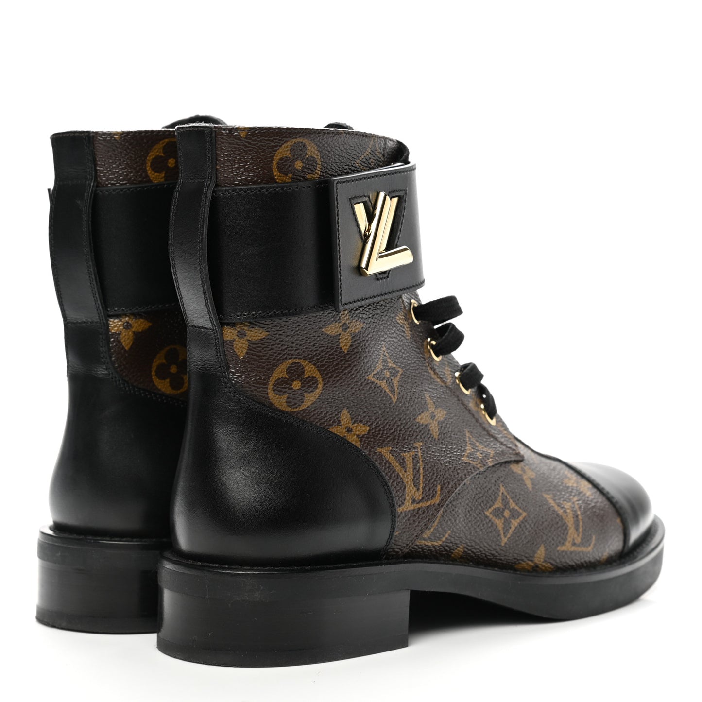 Calfskin Monogram Wonderland Flat Ranger Boots 37.5 Black