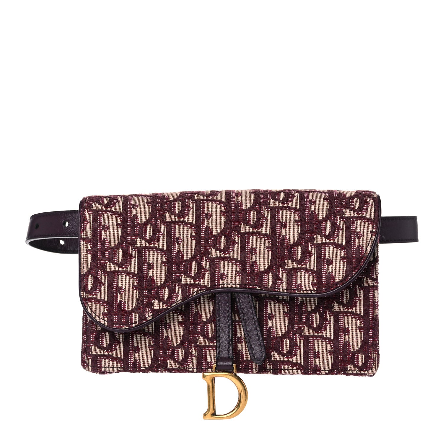 Christian Dior Oblique Saddle Belt Bag Bordeaux 1 of 9