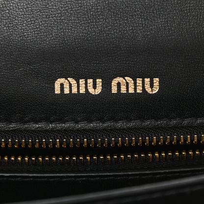 Miu Miu Pony Hair Zebra Print Confidential Logo Shoulder Bag Black White 6 of 9