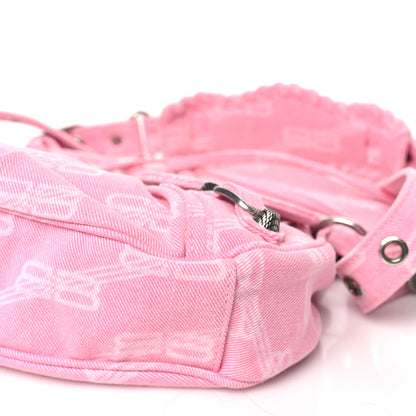 Balenciaga Denim BB Monogram Le Cagole Shoulder Bag XS Pink 10 of 10