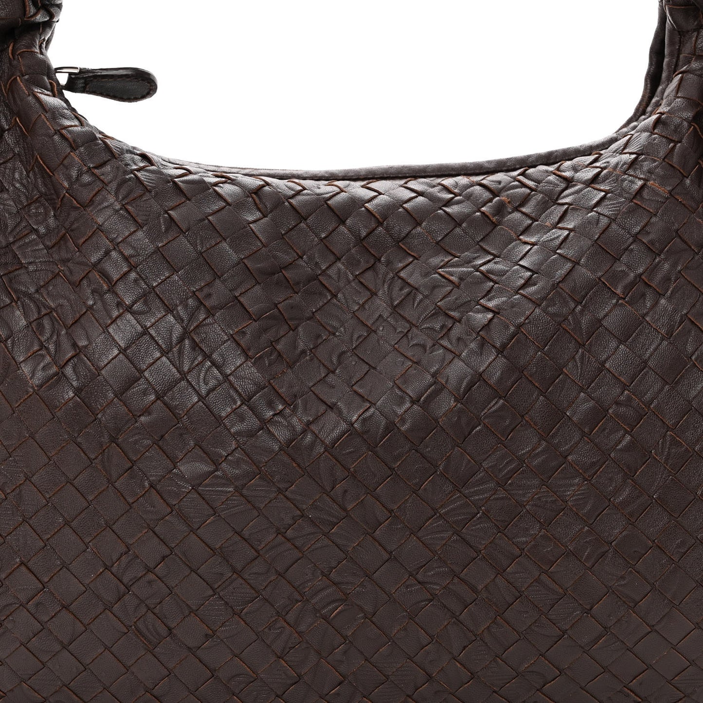 Nappa Intrecciato Embossed Medium Veneta Hobo Ebano