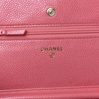 Chanel Caviar Quilted Wallet on Chain WOC Pink 6 of 9