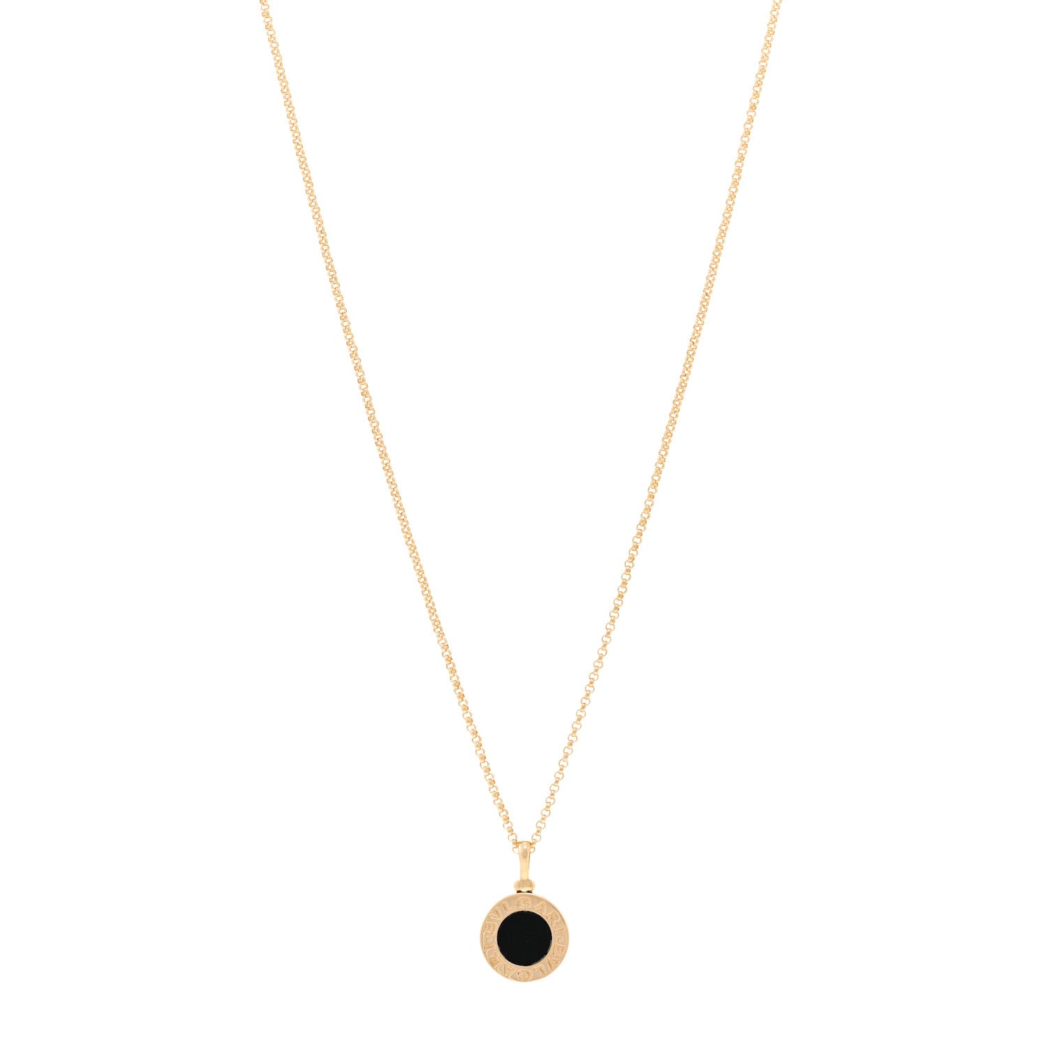 Bulgari 18K Yellow Gold Black Onyx BVLGARI BVLGARI Pendant Necklace 1 of 4