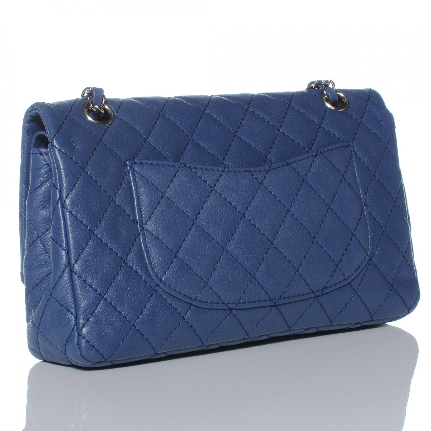 Chanel Washed Caviar Medium Double Flap Blue 3 of 8