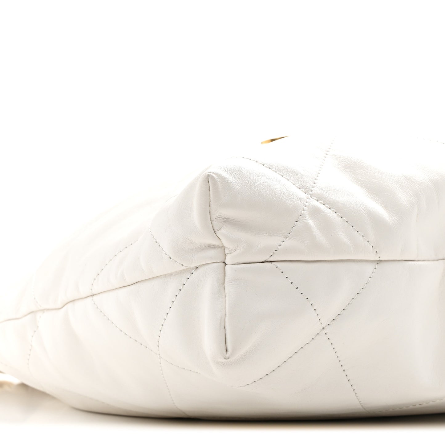 Shiny Calfskin Quilted Small Chanel 22 White