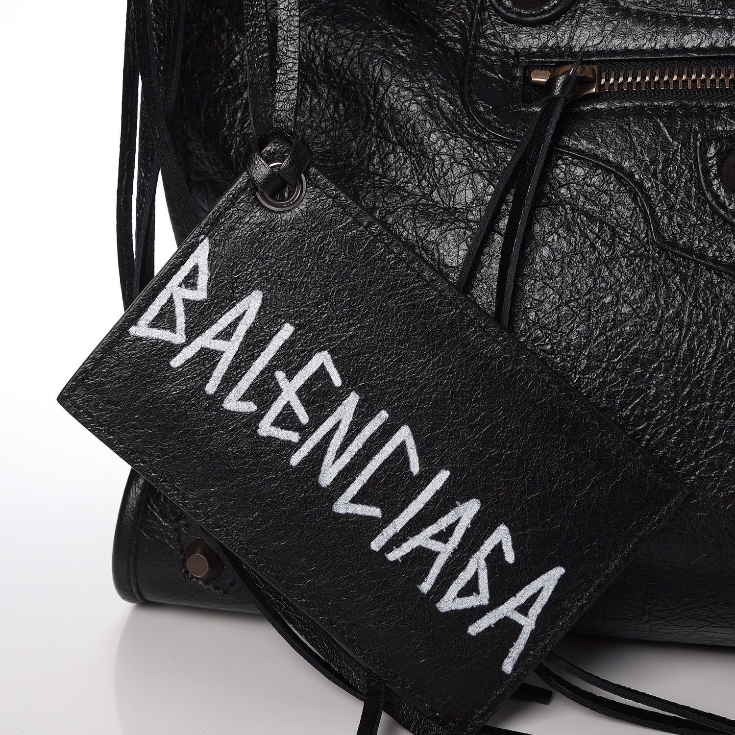 Balenciaga Agneau Arena Graffiti Short Strap Classic Hardware City Black White 8 of 10