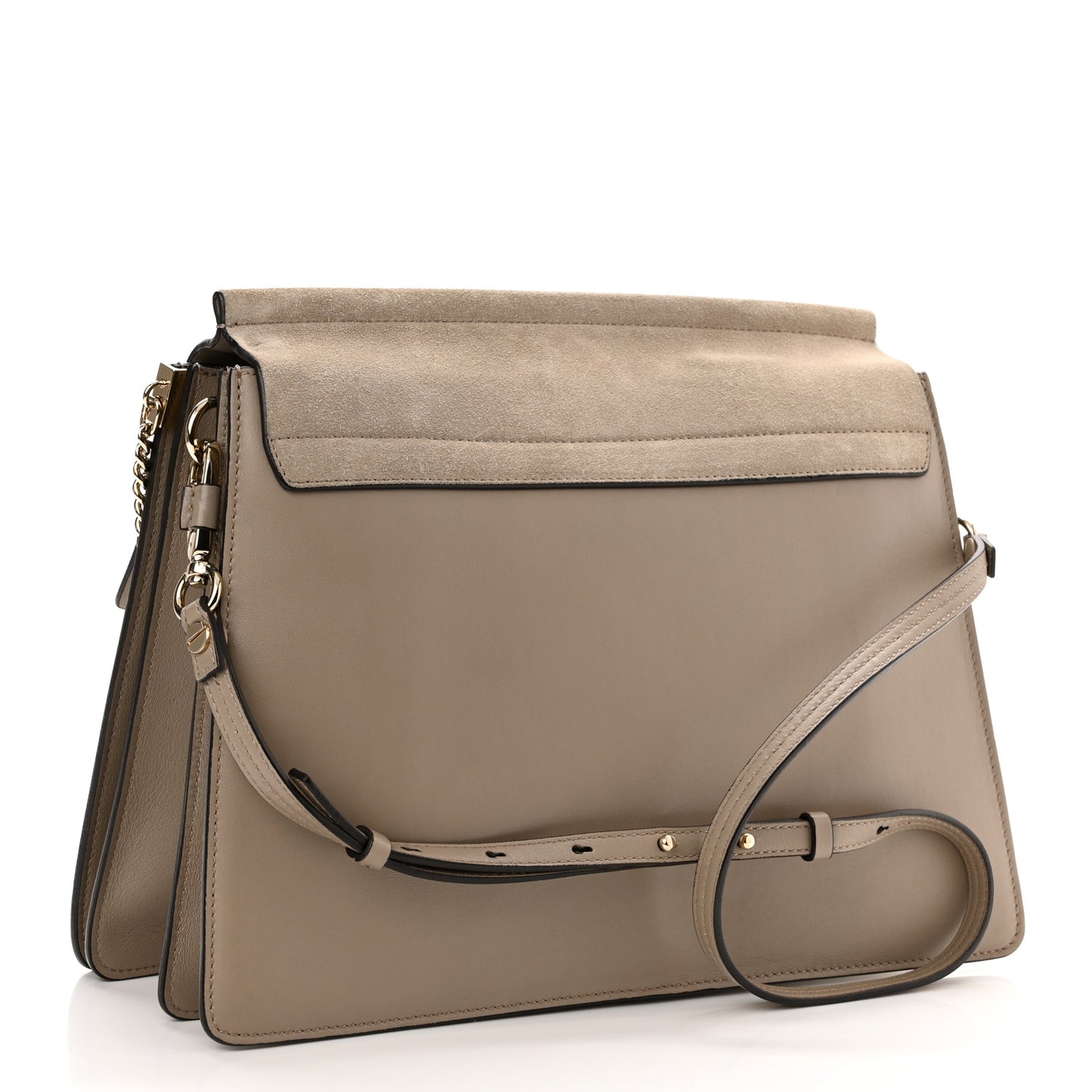 Calfskin Suede Medium Faye Shoulder Bag Motty Grey