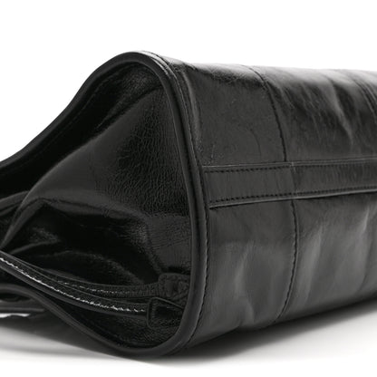 Prada Glossy Calfskin Triangle Medium Bonnie Shoulder Bag Black 9 of 10