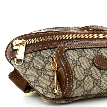 Gucci GG Supreme Monogram Textured Calfskin Retro Interlocking G Belt Bag Beige Ebony Brown Sugar 8 of 9