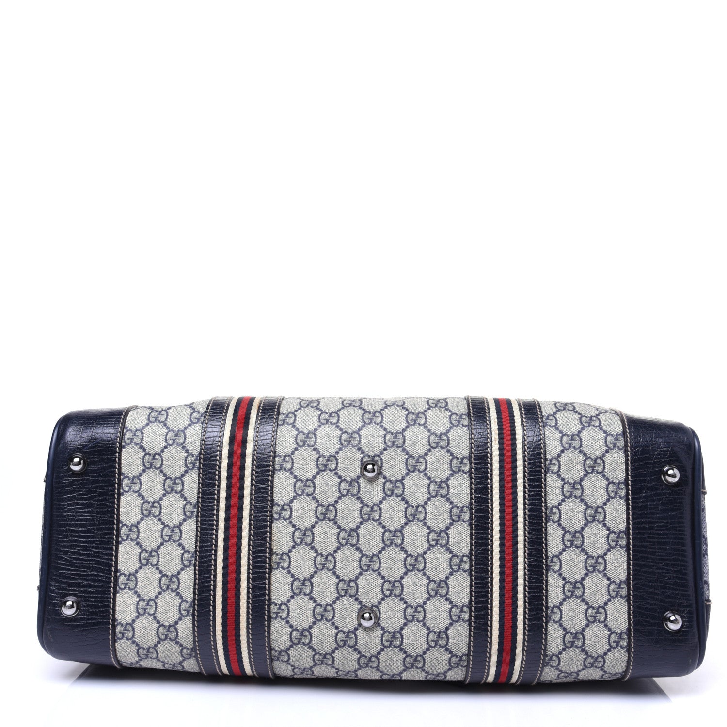 Gucci GG Supreme Monogram Web Large Carry On Duffle Bag Navy 10 of 14