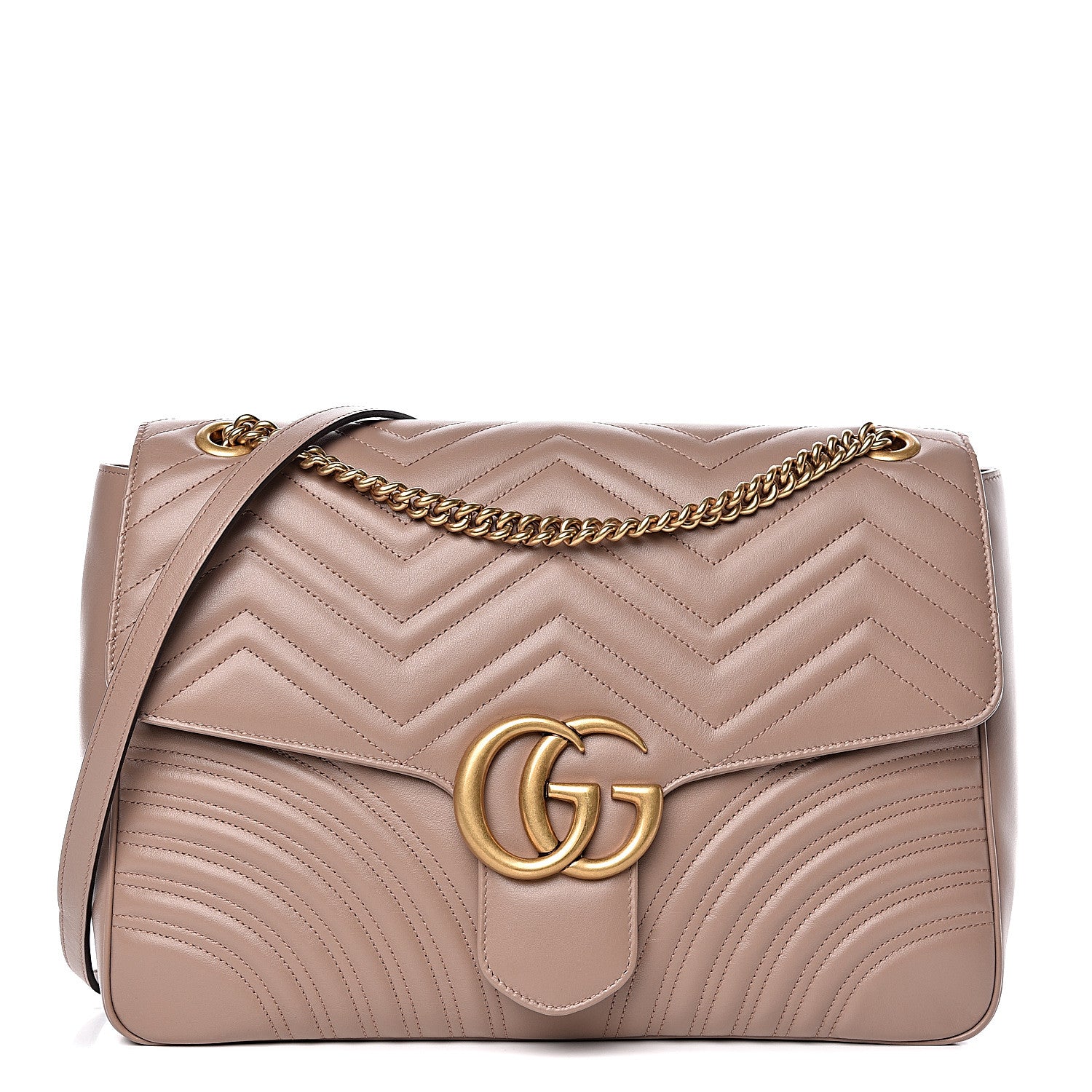 Gucci Calfskin Matelasse Large GG Marmont Shoulder Bag Porcelain Rose 1 of 10