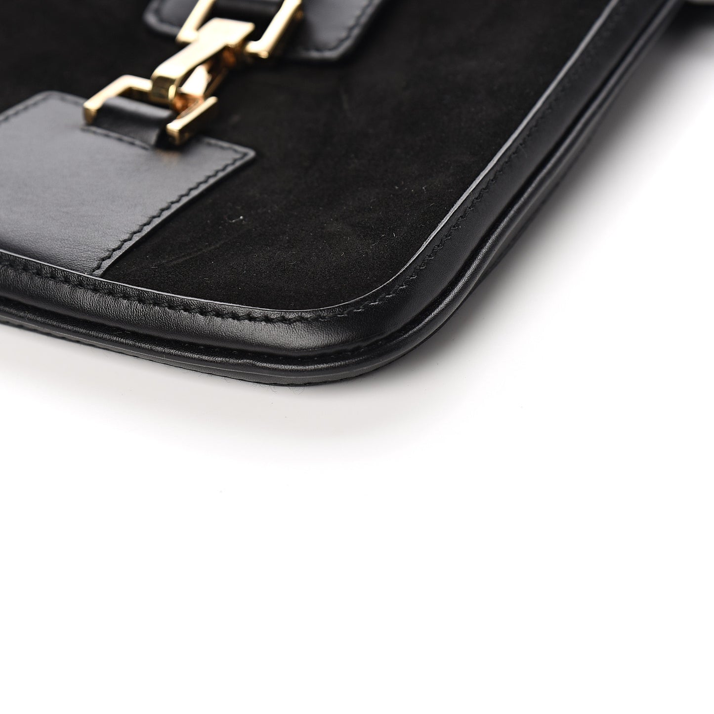 Suede Calfskin Crossbody Bag Black