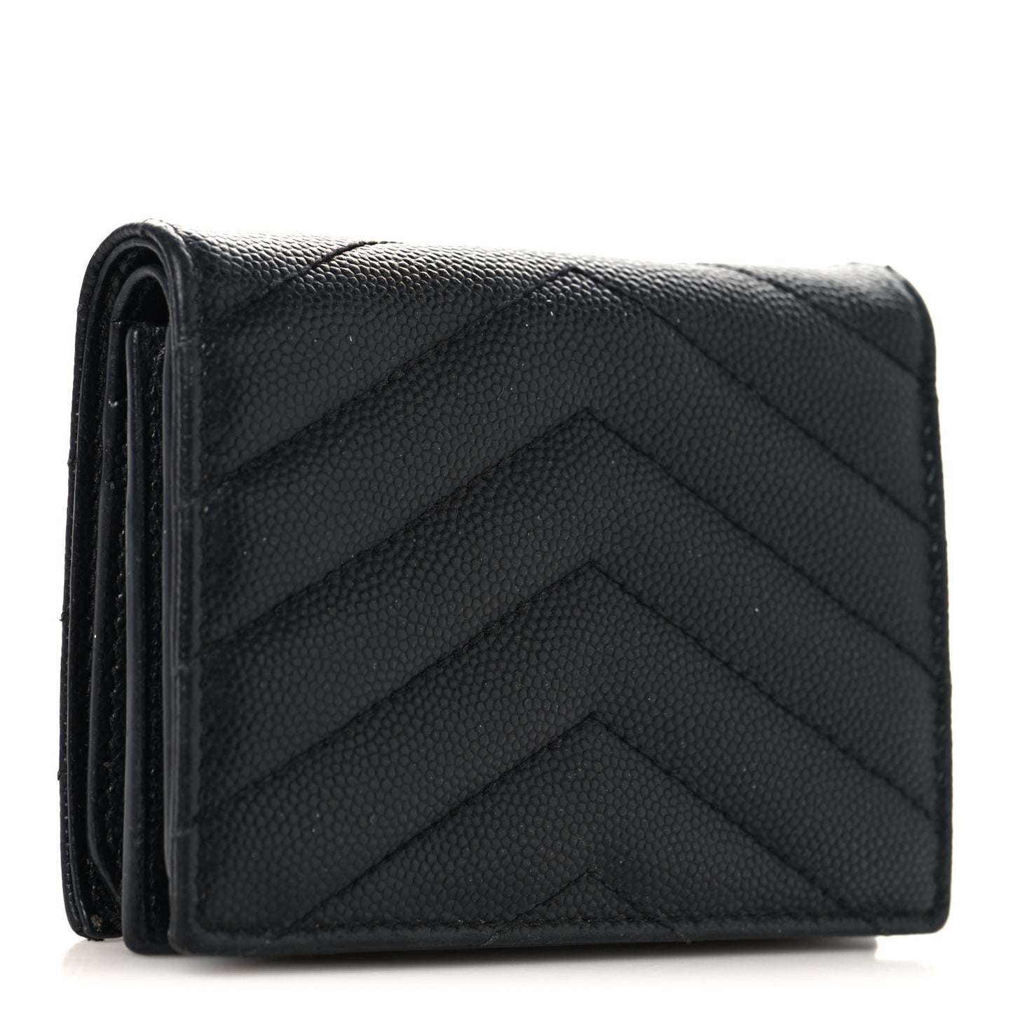 Grain De Poudre Matelasse Chevron Monogram Card Case Black