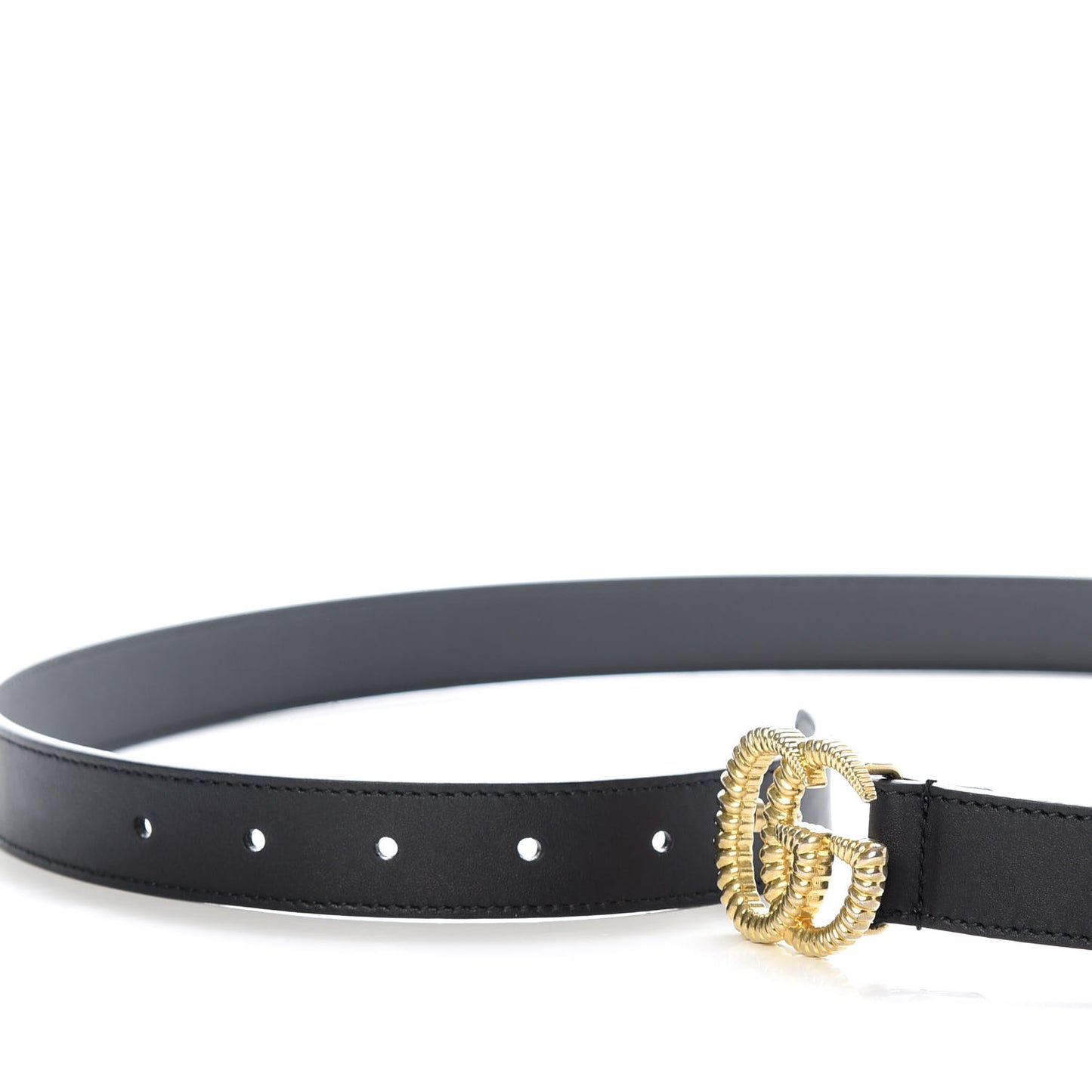 Moon Calfskin Torchon Double G 25mm Belt 105 42 Black