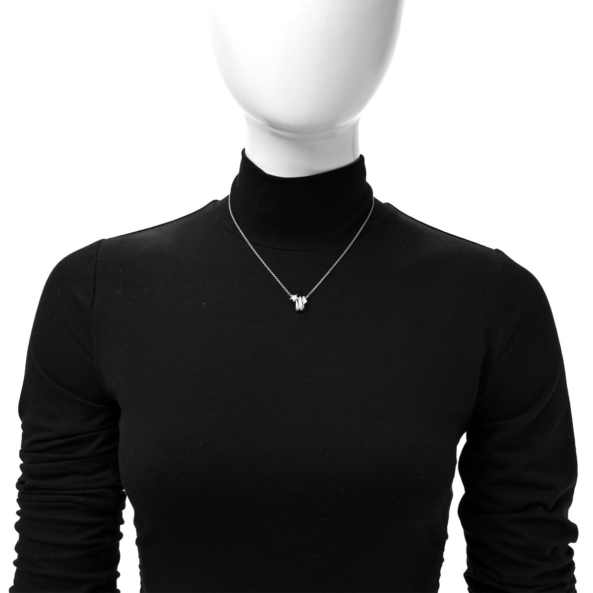 Chanel 18K White Gold Diamond Comete Geode Pendant Necklace 3 of 6