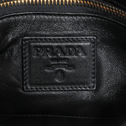 Prada Nappa Stripes Shoulder Bag Black Oro 7 of 8