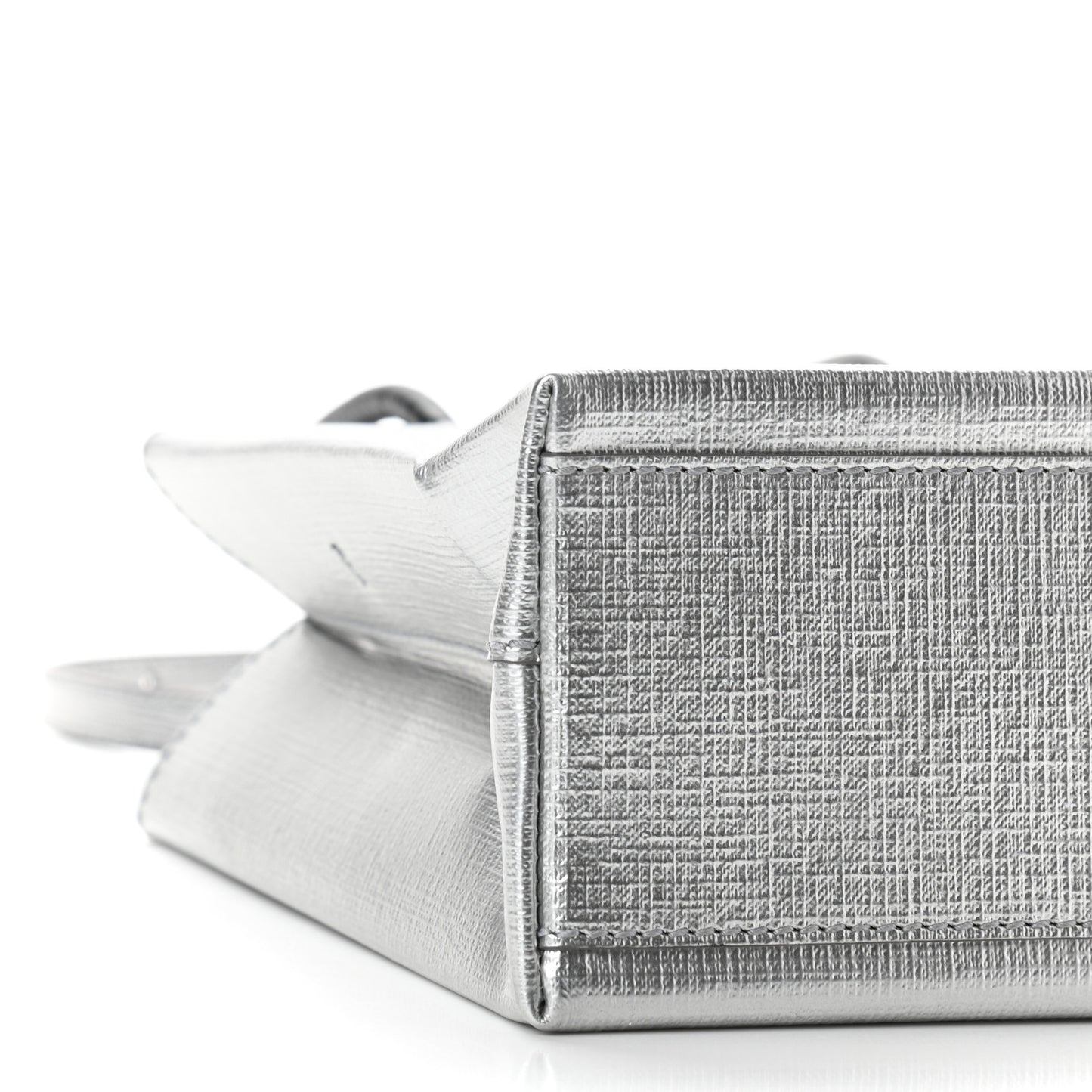 Calfskin Logo XXS Shopping Tote Gris Fossile