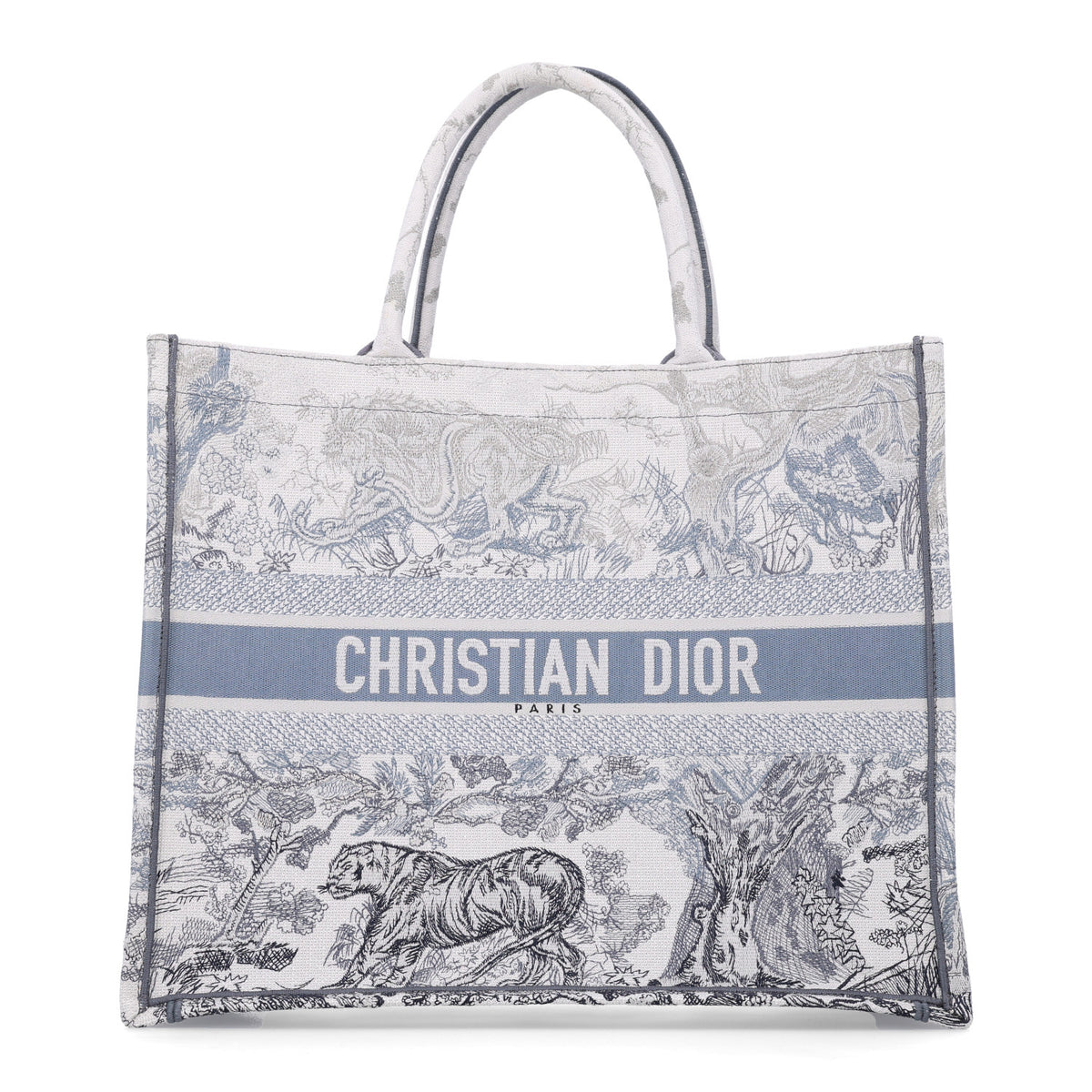 Christian Dior Gradient Canvas Embroidered Large Dioriviera Toile De Jouy Book Tote Blue 1 of 10