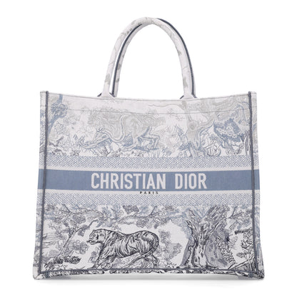 Christian Dior Gradient Canvas Embroidered Large Dioriviera Toile De Jouy Book Tote Blue 1 of 10