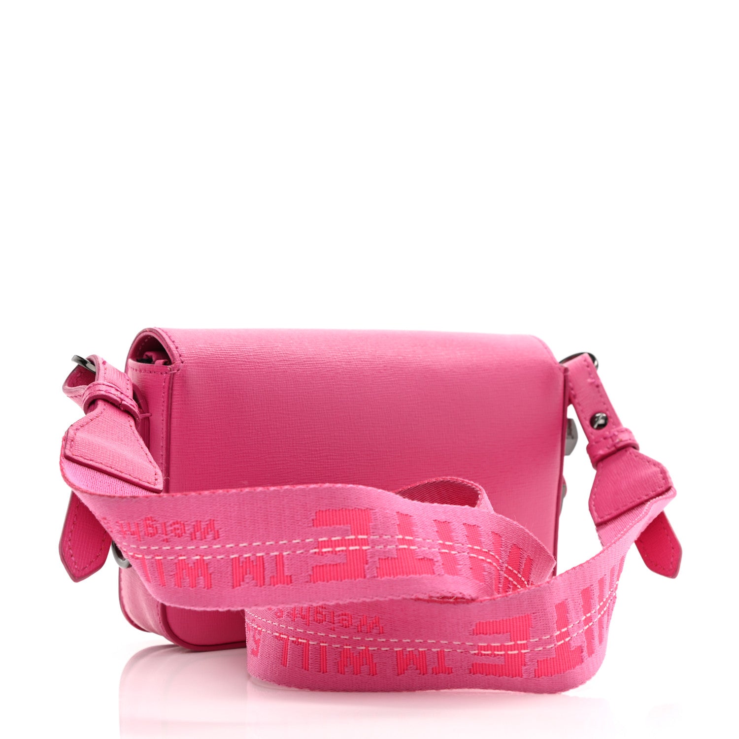 Off-White Saffiano Striped Mini Diag Binder Clip Bag Pink White 3 of 22