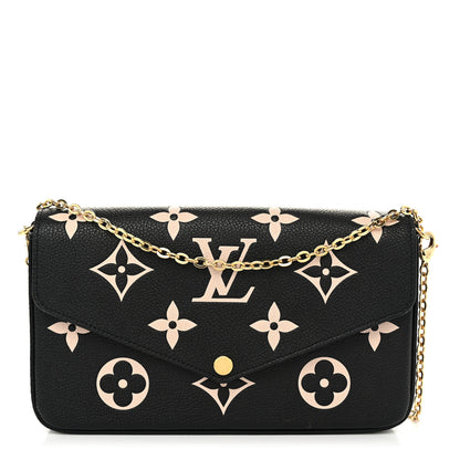 Louis Vuitton Empreinte Monogram Giant Felicie Pochette Black Beige 1 of 11