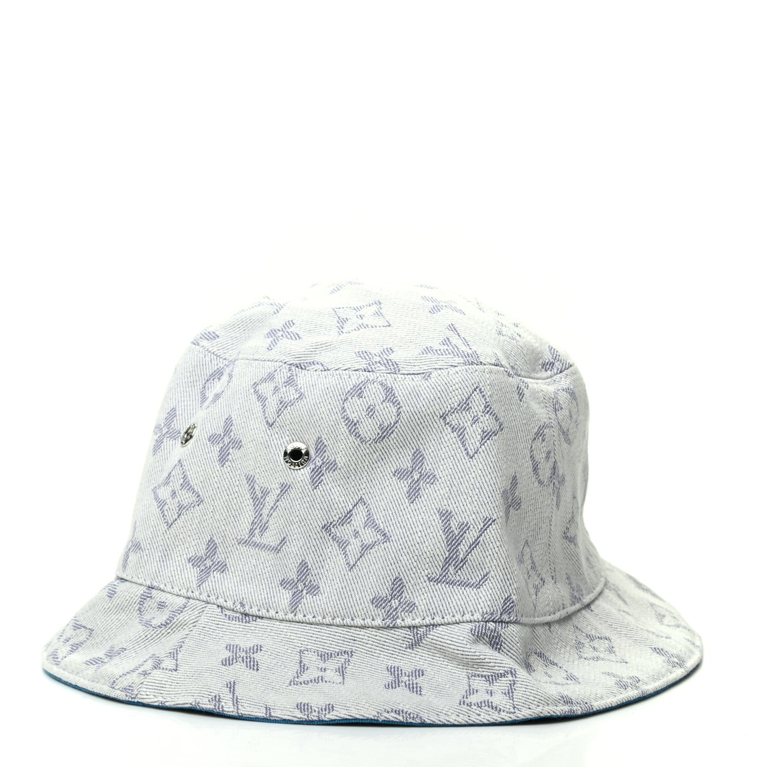 Louis Vuitton Monogram Denim Transformable Bob Bucket Hat 58 White Blue 3 of 6