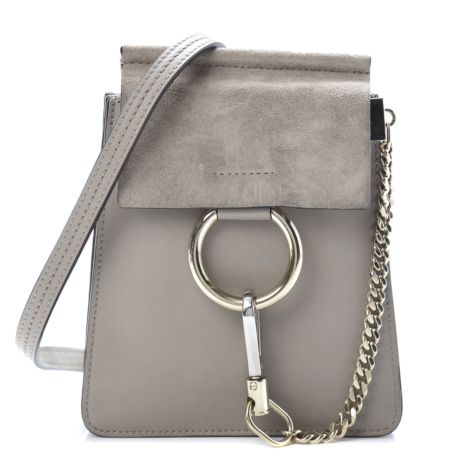 Chloe Suede Calfskin Mini Faye Bracelet Bag Motty Grey 1 of 10