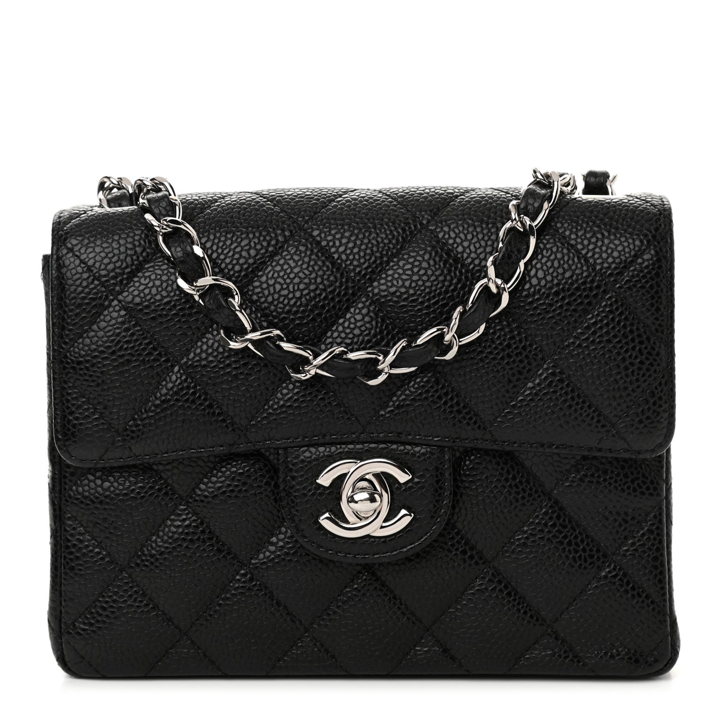 Caviar Quilted Mini Square Flap Black