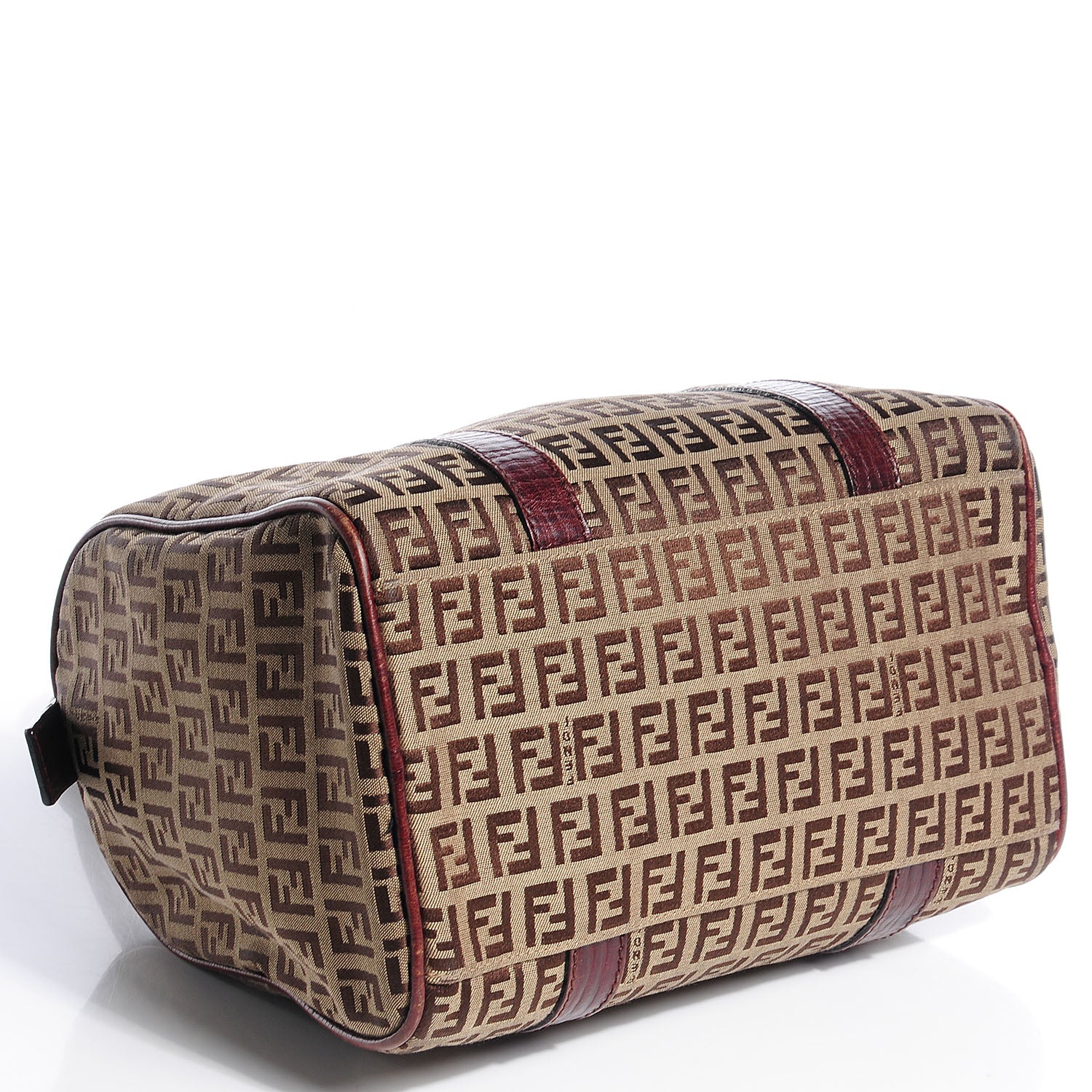 Fendi Zucchino Vitello Mini Boston Mogano Panna Bruciato 4 of 10