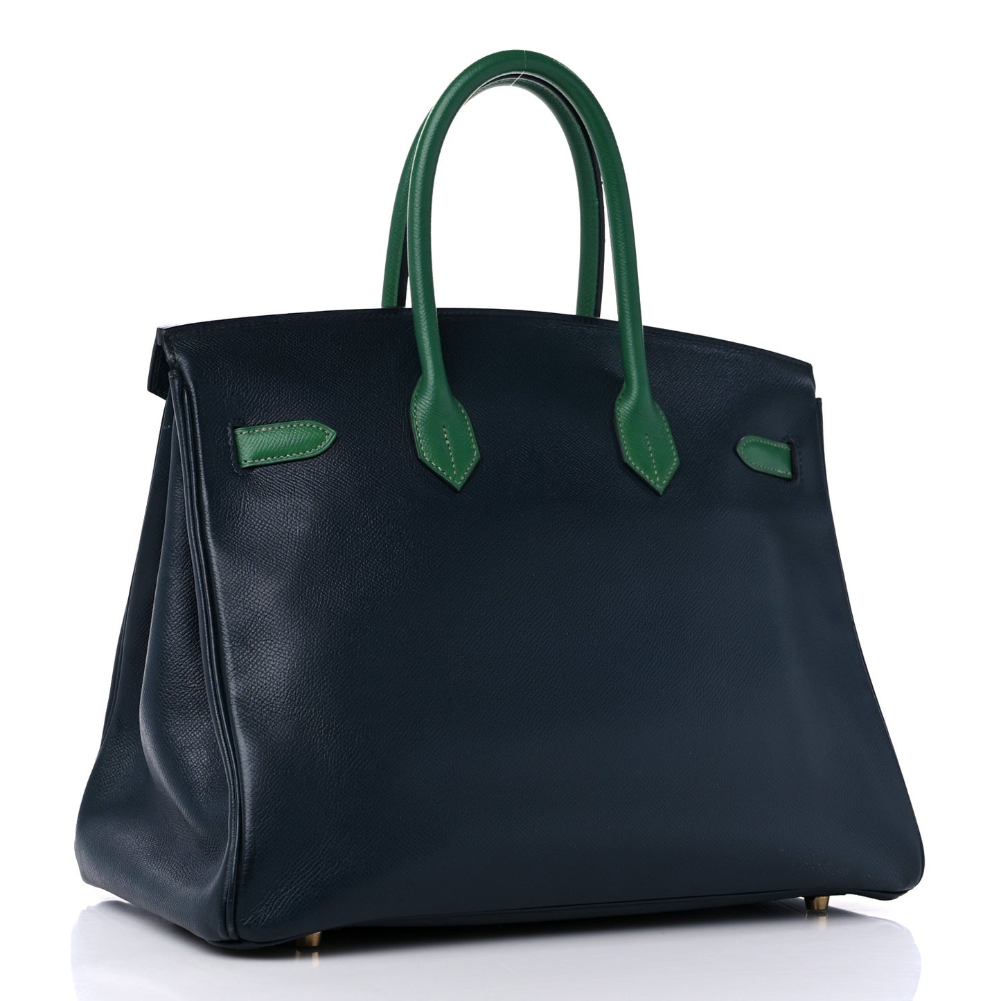 Courchevel Bi Color Birkin 35 Bleu Indigo Vert Clair
