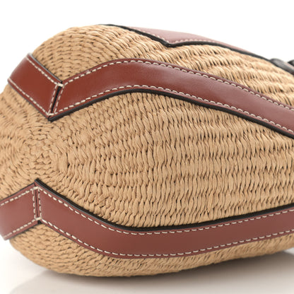 Chloe Raffia Calfskin Small Basket Sepia Brown 10 of 10