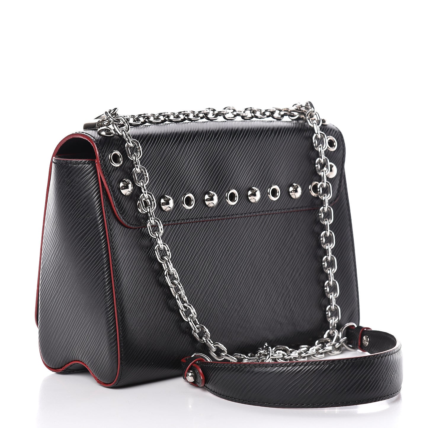 Epi Studded Twist Shoulder Bag MM Black