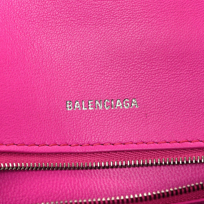 Balenciaga Shiny Calfskin Crocodile Embossed Small Hourglass Top Handle Bag Fuchsia 6 of 12