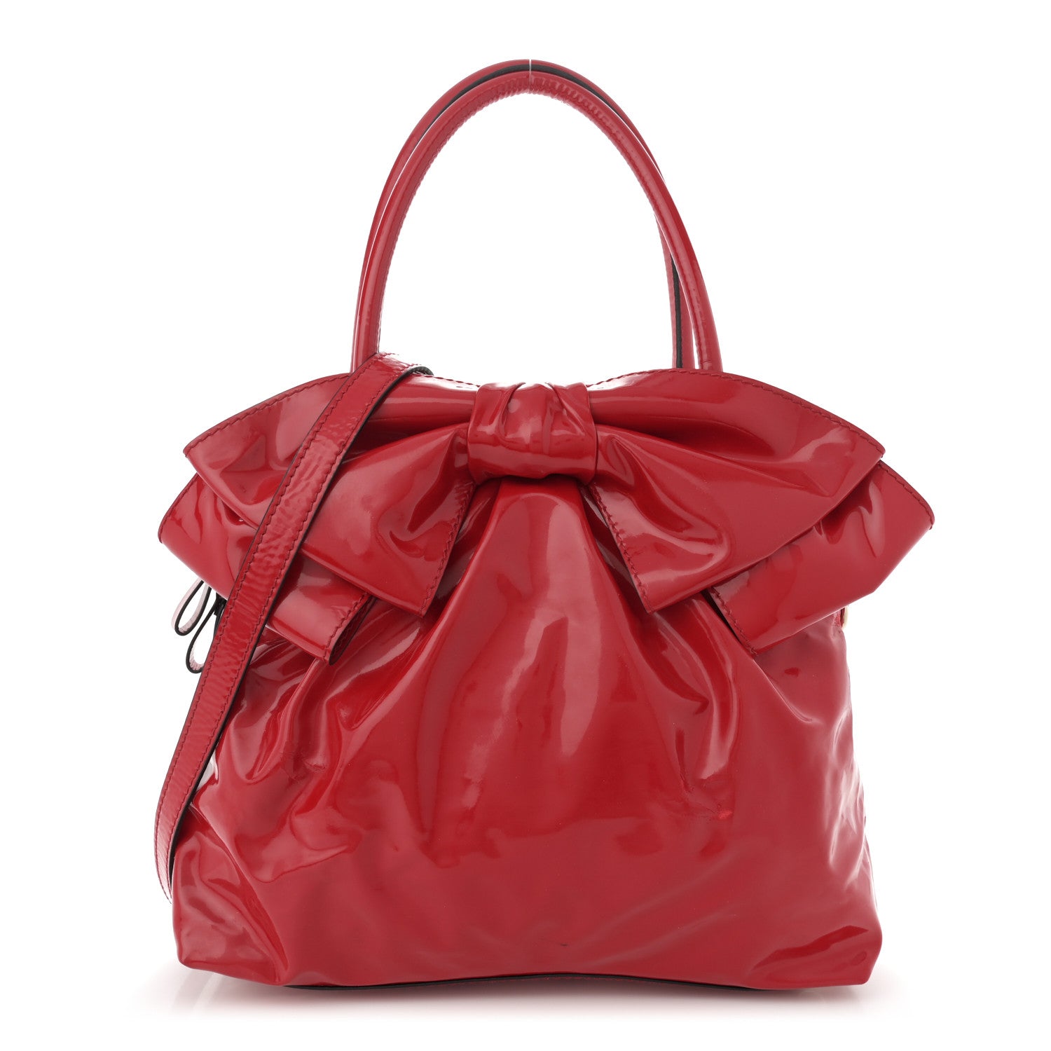 Valentino Garavani Patent Lacca Bow Dome Red 1 of 14