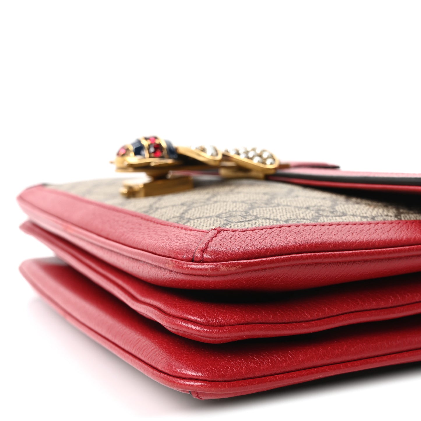 GG Supreme Monogram Medium Queen Margaret Shoulder Bag Red