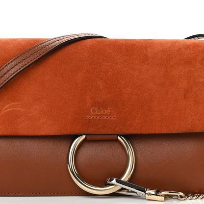Chloe Suede Calfskin Small Faye Shoulder Bag Tobacco 8 of 17