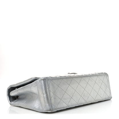 Chanel Metallic Lambskin Quilted Jumbo Single Flap Silver 3 of 11