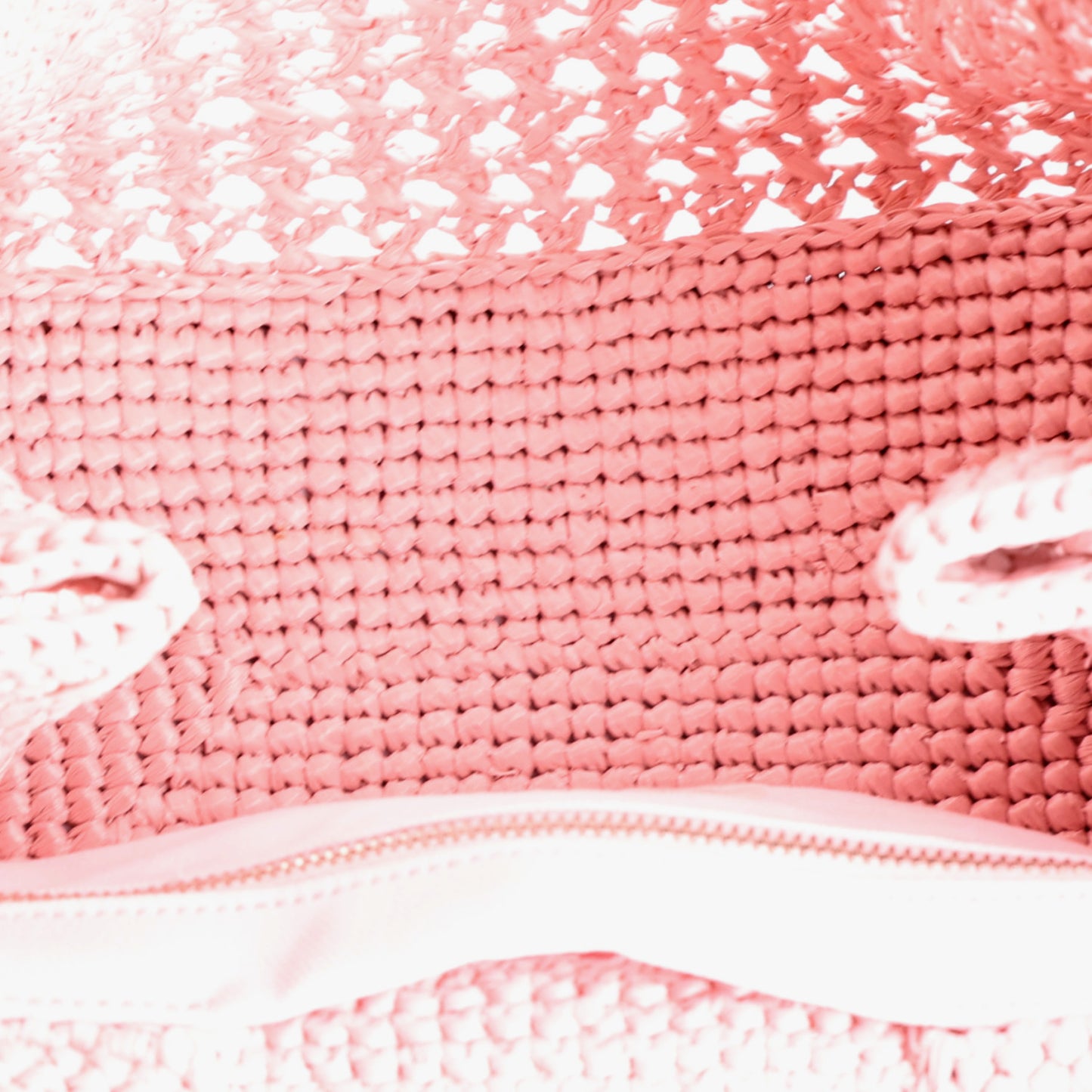 Fabric Crochet Knit Tote Alabaster Pink