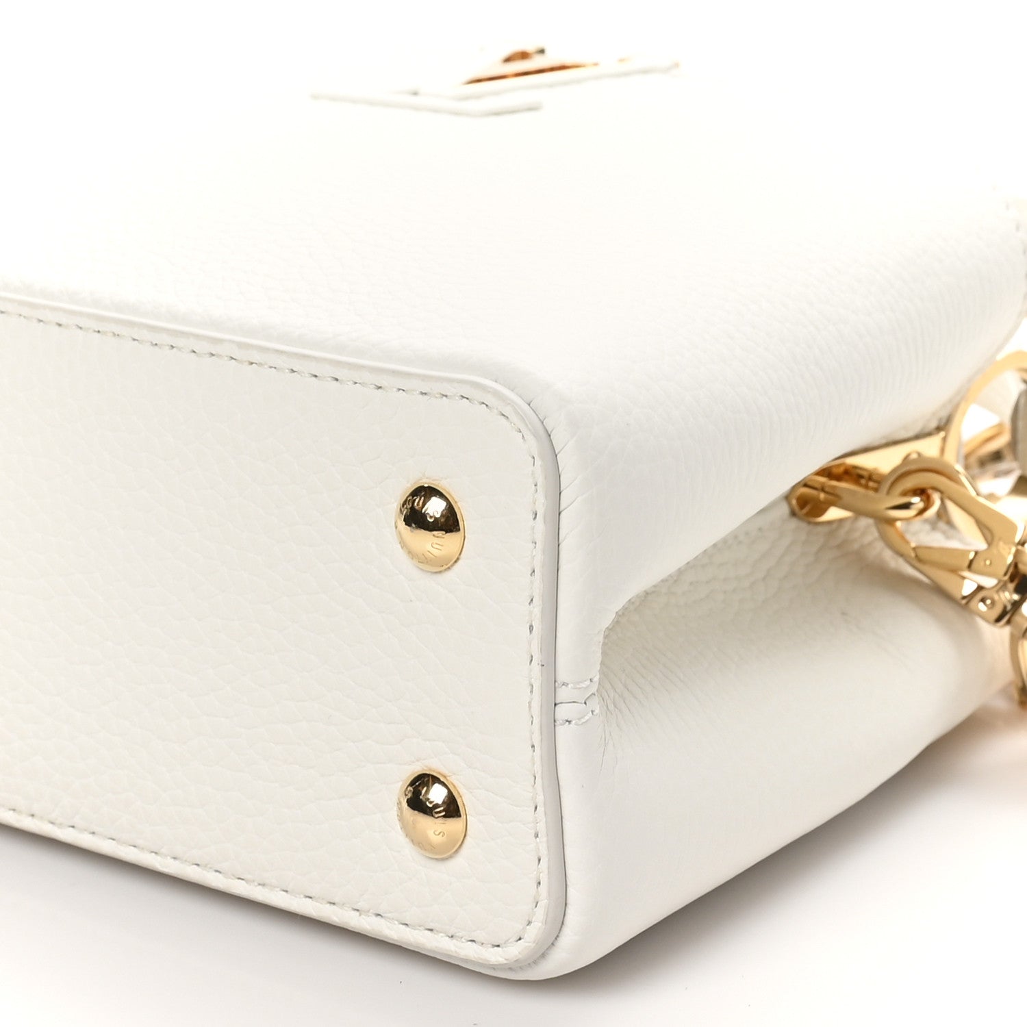 Louis Vuitton Taurillon Small Chain My Capucines Snow 9 of 10