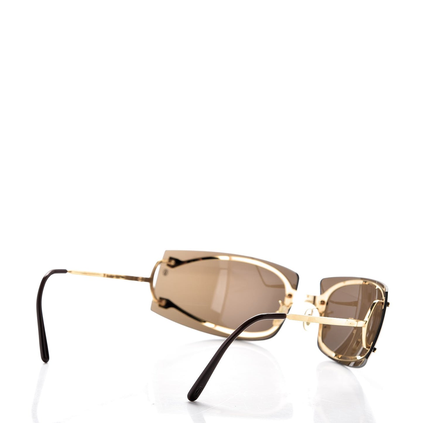 Rimless Shield Sunglasses Gold